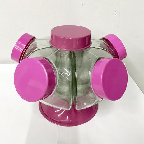 Mini Baleiro Giratório 5 Bocas Transpartente Com Tampas De plástico ROSA - Hypem Menor preço em Mini Baleiro Giratório 5 Bocas Transpartente Com Tampas De plástico ROSA - Hypem