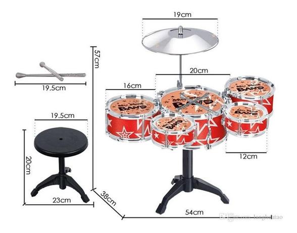 Mini Bateria Musical Infantil 5 Tambores Com Banco Jazz Drum Menor preço em Mini Bateria Musical Infantil 5 Tambores Com Banco Jazz Drum