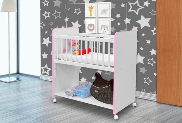 Mini Berço Moisés BedSide Grade Móvel Rosa - Bebê Zin Menor preço em Mini Berço Moisés BedSide Grade Móvel Rosa - Bebê Zin