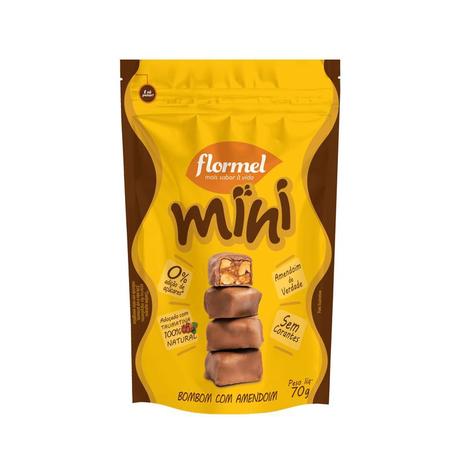 Mini Bombom Com Amendoim 70g - Flormel Menor preço em Mini Bombom Com Amendoim 70g - Flormel