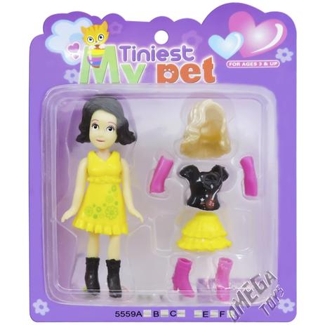 Mini Boneca com Acessórios Tiniest My Pet Morena - Dromos Menor preço em Mini Boneca com Acessórios Tiniest My Pet Morena - Dromos