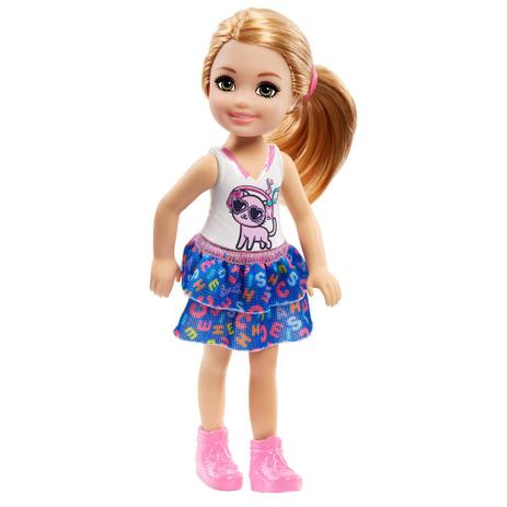 Mini Boneca - Família da Barbie - Chelsea Club - Loira Com Saia de Letrinhas - Mattel Menor preço em Mini Boneca - Família da Barbie - Chelsea Club - Loira Com Saia de Letrinhas - Mattel