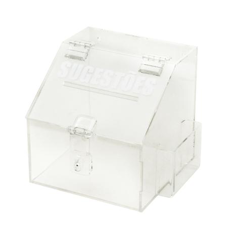 Mini caixa de sugestões - Transparente - Acrihome design em acrílicos Menor preço em Mini caixa de sugestões - Transparente - Acrihome design em acrílicos