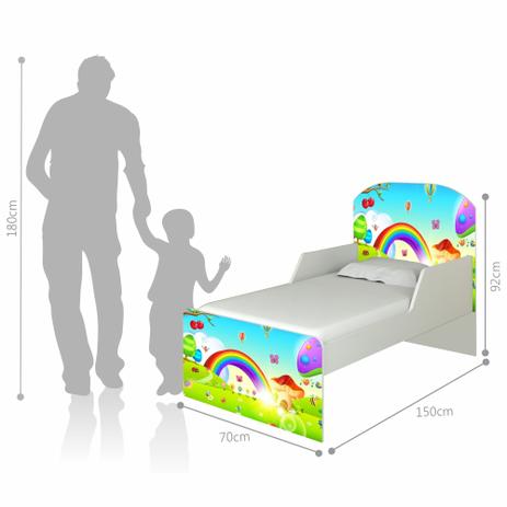 Mini Cama Adesivada Arco Íris com Colchão - Casah Menor preço em Mini Cama Adesivada Arco Íris com Colchão - Casah