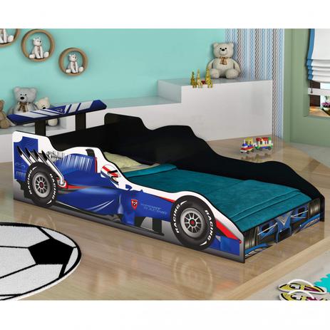 Mini Cama Carro Formula 1 Azul JA Móveis Azul Menor preço em Mini Cama Carro Formula 1 Azul JA Móveis Azul