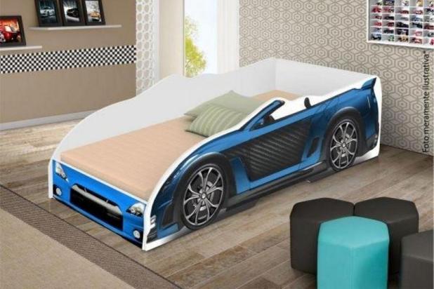 Mini Cama Carro Sport com Colchão - Azul - Divaloto é boa?