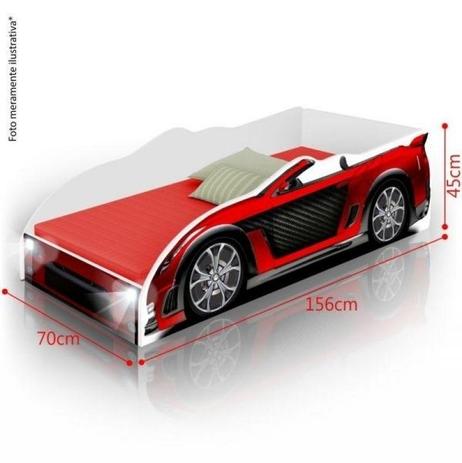 Mini Cama Carro Sport com LED e com Colchão - Vermelho - Divaloto é boa?