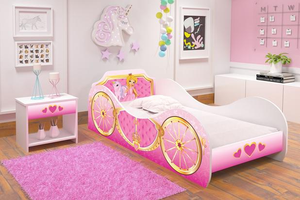 Mini cama carruagem princesa unicórnio com colchão rpm móveis Menor preço em Mini cama carruagem princesa unicórnio com colchão rpm móveis