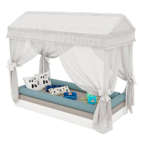 Mini Cama Casinha Com Dossel Pura Magia Montessoriana Branca Menor preço em Mini Cama Casinha Com Dossel Pura Magia Montessoriana Branca