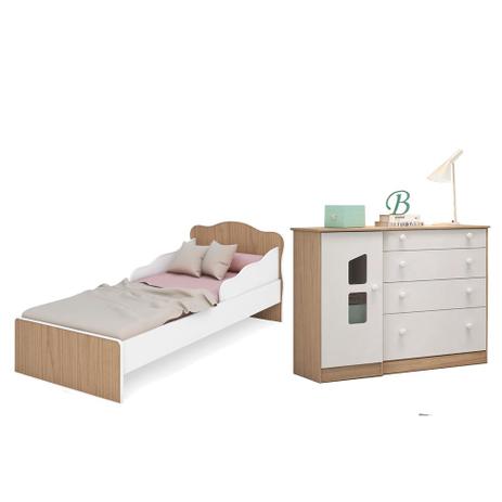 Mini Cama Doce Sonho e Cômoda Sapateira Branco/Carvalho - Qmovi é boa?