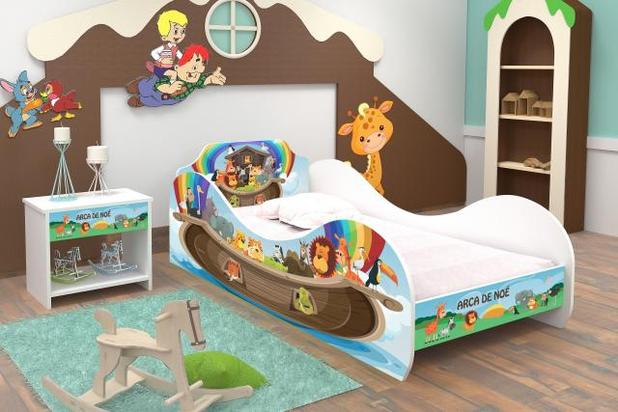 mini cama infantil adesivada arca de noé RPM Móveis - Rpm moveis Menor preço em mini cama infantil adesivada arca de noé RPM Móveis - Rpm moveis