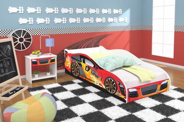 mini cama infantil adesivada drift vermelho com colchão RPM - Rpm móveis Menor preço em mini cama infantil adesivada drift vermelho com colchão RPM - Rpm móveis