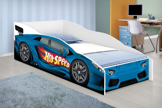 mini cama infantil adesivada hot speedy azul com colchão Movex Menor preço em mini cama infantil adesivada hot speedy azul com colchão Movex