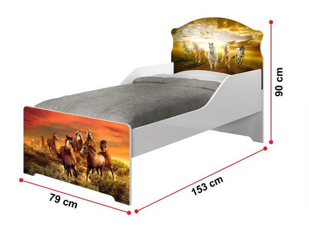Mini Cama Infantil Cavalos com Colchão, cama juvenil - Moveis print Menor preço em Mini Cama Infantil Cavalos com Colchão, cama juvenil - Moveis print