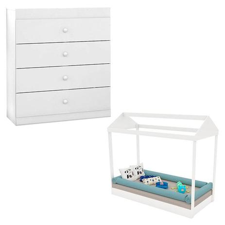 Mini Cama Montessoriana com Cômoda Fantasy Baby Clean Branco Brilho Móveis Estrela - Pura magia Menor preço em Mini Cama Montessoriana com Cômoda Fantasy Baby Clean Branco Brilho Móveis Estrela - Pura magia