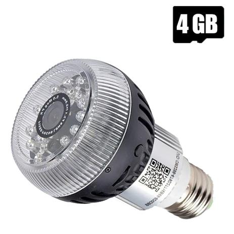 Mini Câmera Espiã em Lâmpada Visão Noturna 4GB Emporio Forte Menor preço em Mini Câmera Espiã em Lâmpada Visão Noturna 4GB Emporio Forte