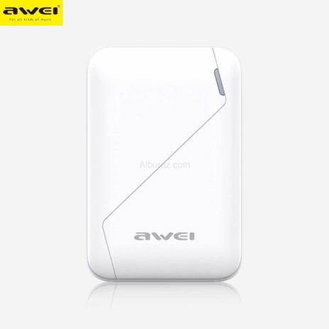 Mini Carregador Portátil Awei P61K 7.800mah - Branco Menor preço em Mini Carregador Portátil Awei P61K 7.800mah - Branco