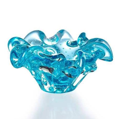 Mini Centro De Mesa Murano Cristal Sao Marcos Azul Bolhas - São marcos é boa?