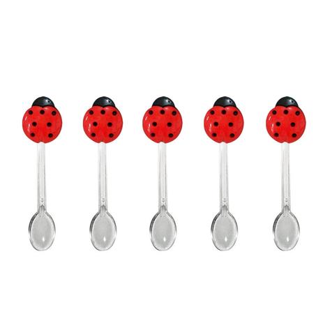 Mini Colher para Brigadeiro com Enfeite Joaninha 30 unidades - Festabox Menor preço em Mini Colher para Brigadeiro com Enfeite Joaninha 30 unidades - Festabox