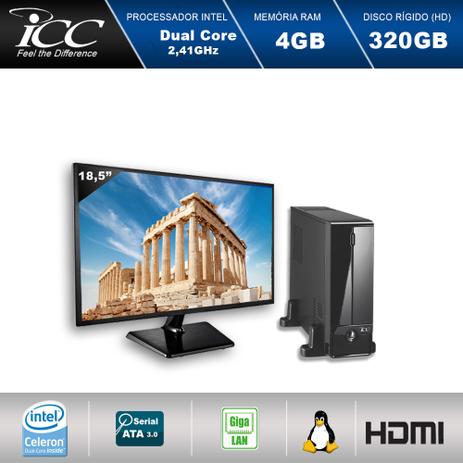 Mini Computador ICC SL1840S3M18 Intel Dual Core 2.41 ghz 4gb HD 320GB HDMI USB 3.0 FULL HD Monitor LED 18,5” Menor preço em Mini Computador ICC SL1840S3M18 Intel Dual Core 2.41 ghz 4gb HD 320GB HDMI USB 3.0 FULL HD Monitor LED 18,5”