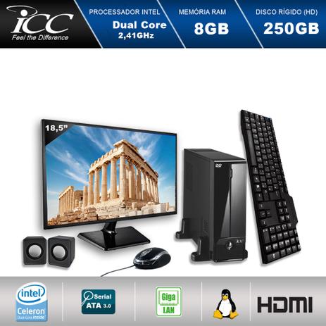 Mini Computador ICC SL1880C2M18 Intel Dual Core 2.41ghz 8GB HD 250GB DVDRW Kit Multimídia HDMI FULLHD Monitor LED 18,5” Menor preço em Mini Computador ICC SL1880C2M18 Intel Dual Core 2.41ghz 8GB HD 250GB DVDRW Kit Multimídia HDMI FULLHD Monitor LED 18,5”
