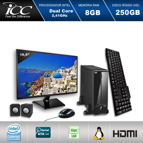 Mini Computador ICC SL1880C2M19 Intel Dual Core 2.41ghz 8GB HD 250GB DVDRW Kit Multimídia HDMI FULLHD Monitor LED 19,5” Menor preço em Mini Computador ICC SL1880C2M19 Intel Dual Core 2.41ghz 8GB HD 250GB DVDRW Kit Multimídia HDMI FULLHD Monitor LED 19,5”
