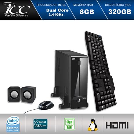Mini Computador ICC SL1880C3 Intel Dual Core 2.41ghz 8GB HD 320GB DVDRW Kit Multimídia USB3.0 HDMI FULLHD Menor preço em Mini Computador ICC SL1880C3 Intel Dual Core 2.41ghz 8GB HD 320GB DVDRW Kit Multimídia USB3.0 HDMI FULLHD
