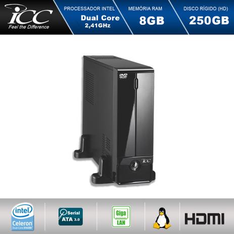 Mini Computador ICC SL1880D2 Intel Dual Core 2.41ghz 8GB HD 250GB DVDRW USB 3.0 HDMI FULL HD Menor preço em Mini Computador ICC SL1880D2 Intel Dual Core 2.41ghz 8GB HD 250GB DVDRW USB 3.0 HDMI FULL HD