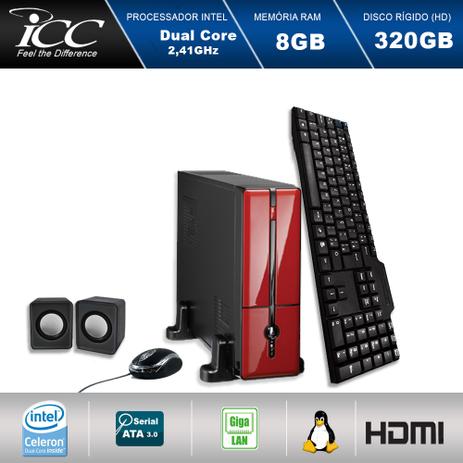 Mini Computador ICC SL1880K3V Intel Dual Core 2.41ghz 8GB HD 320GB Kit Multimídia USB3.0 HDMI FULLHD Vermelho Menor preço em Mini Computador ICC SL1880K3V Intel Dual Core 2.41ghz 8GB HD 320GB Kit Multimídia USB3.0 HDMI FULLHD Vermelho