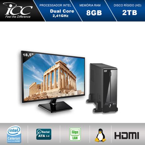 Mini Computador ICC SL1883DM18 Intel Dual Core 2.41ghz 8GB HD 2TB DVDRW USB 3.0 HDMI FULL HD Monitor LED 18,5” Menor preço em Mini Computador ICC SL1883DM18 Intel Dual Core 2.41ghz 8GB HD 2TB DVDRW USB 3.0 HDMI FULL HD Monitor LED 18,5”