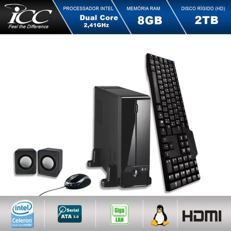 Mini Computador ICC SL1883K Intel Dual Core 2.41ghz 8GB HD 2TB Kit Multimídia USB3.0 HDMI FULLHD Menor preço em Mini Computador ICC SL1883K Intel Dual Core 2.41ghz 8GB HD 2TB Kit Multimídia USB3.0 HDMI FULLHD