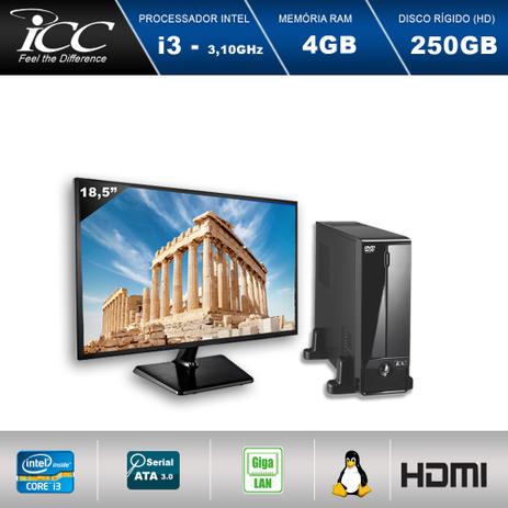 Mini Computador ICC SL2340D2M18 Intel Core I3 3.10 ghz 4GB HD 250GB DVDRW HDMI FULL HD Monitor LED 18,5” Menor preço em Mini Computador ICC SL2340D2M18 Intel Core I3 3.10 ghz 4GB HD 250GB DVDRW HDMI FULL HD Monitor LED 18,5”