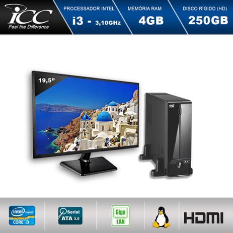 Mini Computador ICC SL2340D2M19 Intel Core I3 3.10 ghz 4GB HD 250GB DVDRW HDMI FULL HD Monitor LED 19,5” Menor preço em Mini Computador ICC SL2340D2M19 Intel Core I3 3.10 ghz 4GB HD 250GB DVDRW HDMI FULL HD Monitor LED 19,5”
