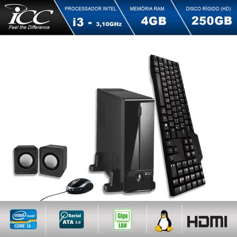 Mini Computador ICC SL2340K2 Intel Core I3 3.10 ghz 4GB HD 250GB Kit Multimídia HDMI FULLHD Menor preço em Mini Computador ICC SL2340K2 Intel Core I3 3.10 ghz 4GB HD 250GB Kit Multimídia HDMI FULLHD