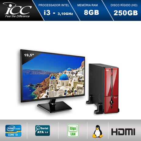 Mini Computador ICC SL2380D2VM19 Intel Core I3 3.10 ghz 8GB HD 250GB DVDRW HDMI FULL HD Vermelho Monitor LED 19,5” Menor preço em Mini Computador ICC SL2380D2VM19 Intel Core I3 3.10 ghz 8GB HD 250GB DVDRW HDMI FULL HD Vermelho Monitor LED 19,5”