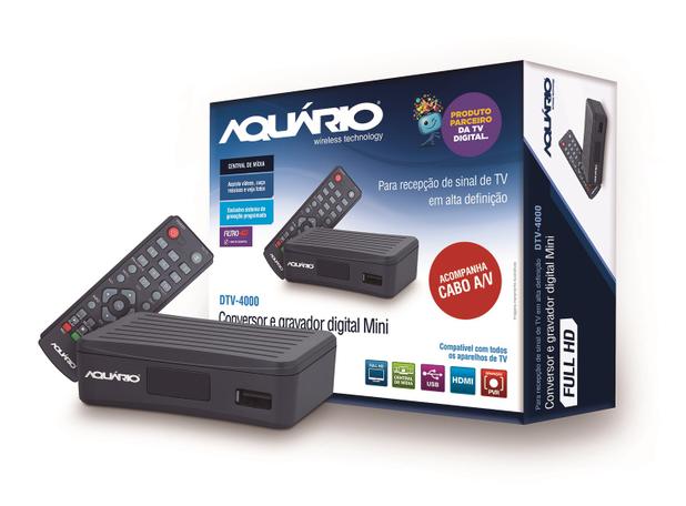 Mini Conversor E Gravador Digital Dtv-4000 Aquário - Aquario Menor preço em Mini Conversor E Gravador Digital Dtv-4000 Aquário - Aquario