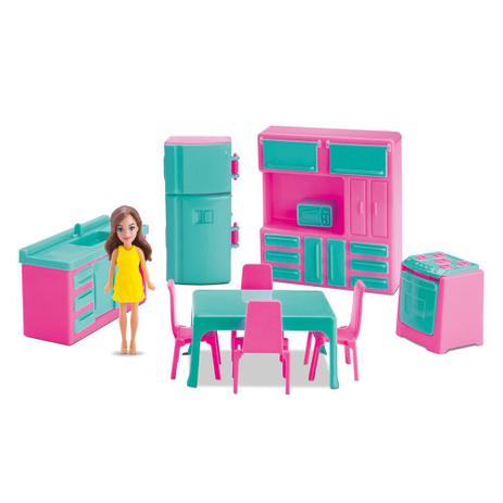 Mini Cozinha Infantil com Boneca - Judy Home - Samba Toys Menor preço em Mini Cozinha Infantil com Boneca - Judy Home - Samba Toys
