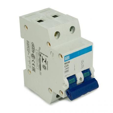 MINI Disjuntor Bipolar DIN 25A - WEG Menor preço em MINI Disjuntor Bipolar DIN 25A - WEG