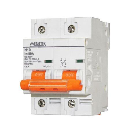 Mini Disjuntor C Bipolar 80A Metaltex Menor preço em Mini Disjuntor C Bipolar 80A Metaltex