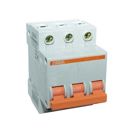 Mini Disjuntor C Tripolar 40A Metaltex Menor preço em Mini Disjuntor C Tripolar 40A Metaltex