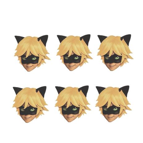 Mini Enfeite EVA Carinha Cat Noir Miraculous Ladybug 06 unidades Piffer - Festabox Menor preço em Mini Enfeite EVA Carinha Cat Noir Miraculous Ladybug 06 unidades Piffer - Festabox