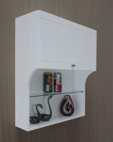 Mini Estante Armário Suspenso Prateleira para Livros Porta Basculante - Branco Laca - Formalivre Menor preço em Mini Estante Armário Suspenso Prateleira para Livros Porta Basculante - Branco Laca - Formalivre
