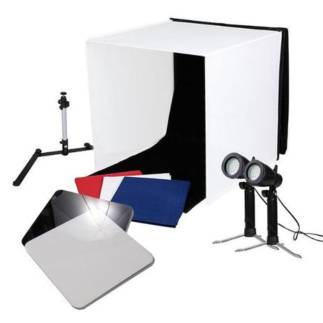 Mini Estúdio Fotográfico Portátil 60x60x60 - 2x5W LED e Placa Reflexão - Fotobestway Menor preço em Mini Estúdio Fotográfico Portátil 60x60x60 - 2x5W LED e Placa Reflexão - Fotobestway