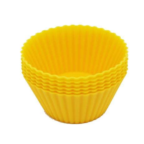 Mini forma para cupcake de silicone com 6 peças amarelo / niazitex Menor preço em Mini forma para cupcake de silicone com 6 peças amarelo / niazitex