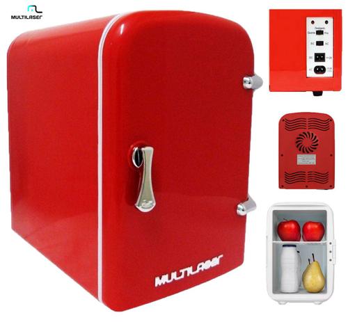 Mini Geladeira Retrô Trivolt (12v/110v/220v) Multilaser Vermelha Menor preço em Mini Geladeira Retrô Trivolt (12v/110v/220v) Multilaser Vermelha