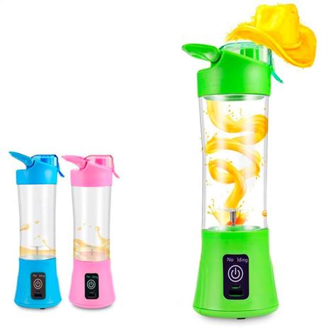 Mini Liquidificador Copo Mixer Elétrico Batedor Shake Frutas Sucos Azul - Import Menor preço em Mini Liquidificador Copo Mixer Elétrico Batedor Shake Frutas Sucos Azul - Import