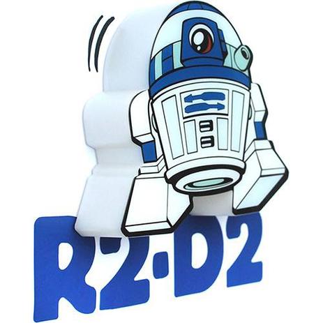 Mini Luminária de Parede R2-d2 Branca - 3D LIGHTt FX Menor preço em Mini Luminária de Parede R2-d2 Branca - 3D LIGHTt FX