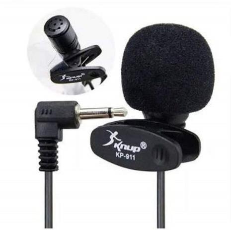 Mini Microfone De Lapela Plug P2 3,5MM Cabo 90cm + Adaptador P/ Celular Knup Menor preço em Mini Microfone De Lapela Plug P2 3,5MM Cabo 90cm + Adaptador P/ Celular Knup
