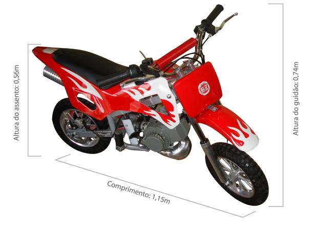 Mini Moto Cross 49cc BZ Fire Vermelha automática partida a corda gasolina óleo 2tempos Barzi Motors Menor preço em Mini Moto Cross 49cc BZ Fire Vermelha automática partida a corda gasolina óleo 2tempos Barzi Motors