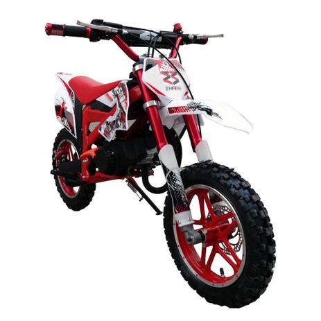 Mini Moto Dirt Cross Vermelha Gasolina Partida Elétrica 2t 49cc DB005 - Importway Menor preço em Mini Moto Dirt Cross Vermelha Gasolina Partida Elétrica 2t 49cc DB005 - Importway